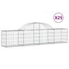 vidaXL Gabionkurver buede 25 stk 200x30x40/60 cm galvanisert jern