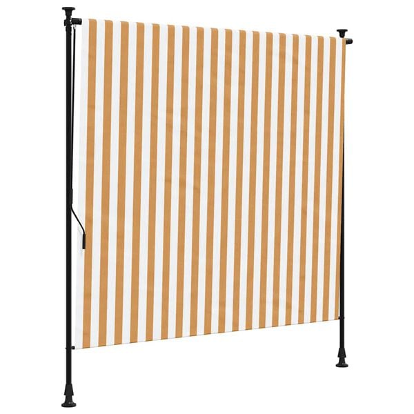 vidaXL Utend&oslash;rs rullegardin oransje og hvit 150x270 cm stoff og st&aring;l
