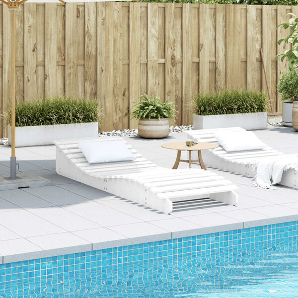 vidaXL Solseng hvit 205x70x31,5 cm heltre furu