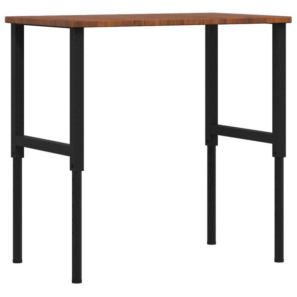 vidaXL Arbeidsbenk m&oslash;rkebrun 100x60x(71,5-98)cm heltre eik rektangul&aelig;r
