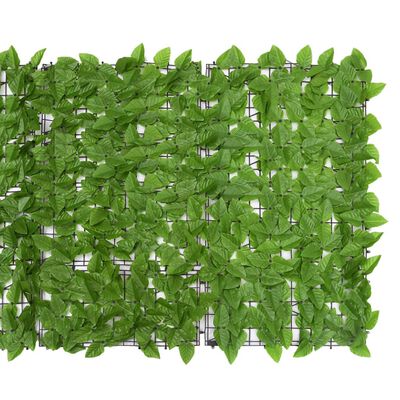 vidaXL Balkongskjerm med grønne blader 600x100 cm