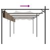 vidaXL Pergola med uttrekkbar tak gråbrun 589x292x230 cm