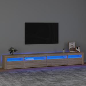 vidaXL TV-benk med LED-lys sonoma eik 270x35x40 cm