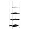 vidaXL Hylle 5 etasjer svart 40x40x130 cm herdet glass