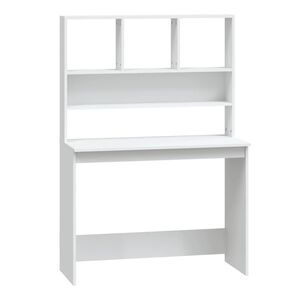 vidaXL Skrivebord med hyller hvit 102x45x148 cm konstruert tre