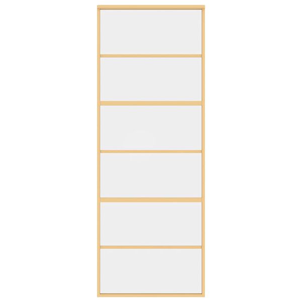 vidaXL Skyved&oslash;r gull 76x205 cm gjennomsiktig ESG glass og aluminium