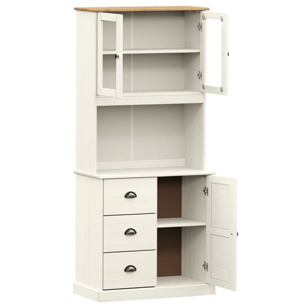 vidaXL Highboard VIGO hvit 78x40x175 cm heltre furu