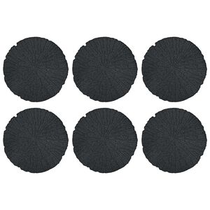 vidaXL Stepping Stone 6 stk. Svart &Oslash; 45 x 1,8 cm Gummi