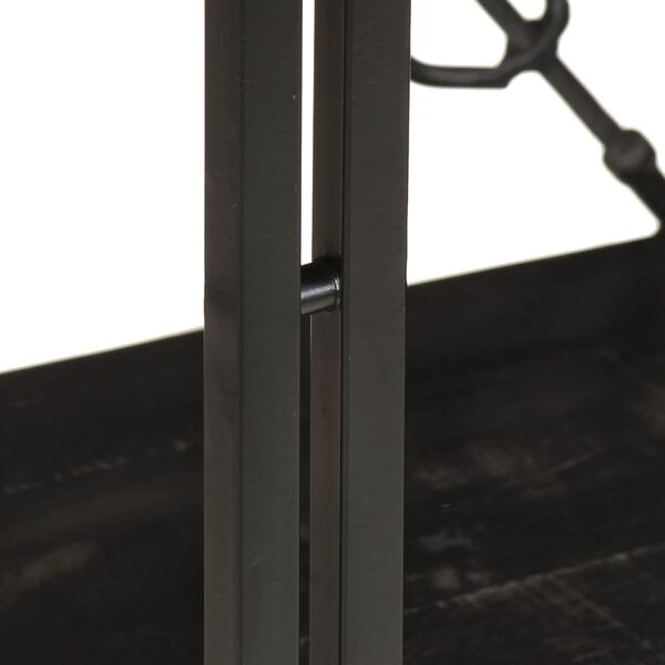 vidaXL Bokhylle 3 etasjer svart 60x30x80 cm heltre mango