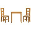 vidaXL Spisestuesett 3 stk. Beige Massivt Eiketre