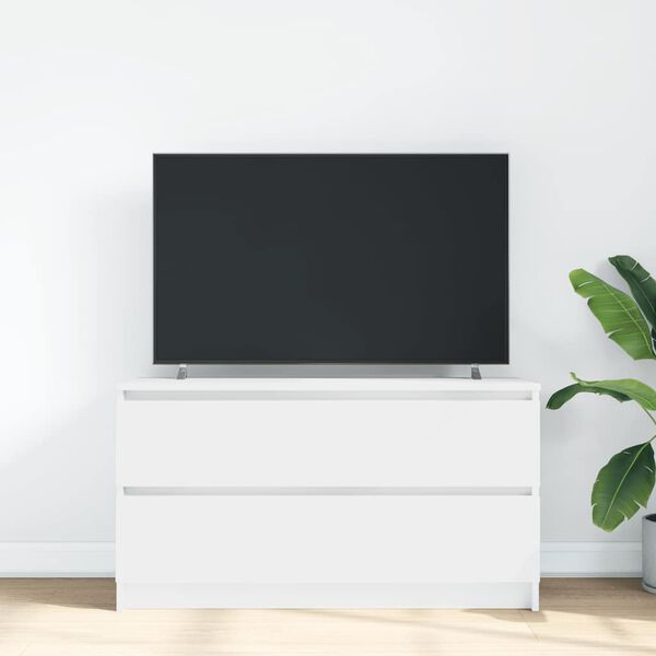 vidaXL TV-benk hvit 100x35x54 cm konstruert tre