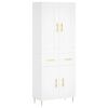 vidaXL Highboard hvit 69,5x34x180 cm konstruert tre