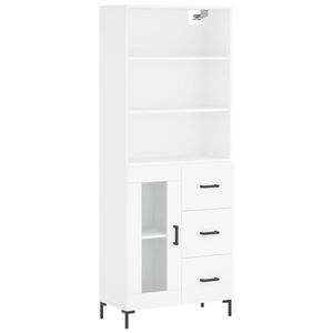 vidaXL Highboard hvit 69,5x34x180 cm konstruert tre