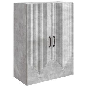 vidaXL Vegghengt skap Betonggr&aring; 66 x 34,5 x 90 cm Konstruert tre