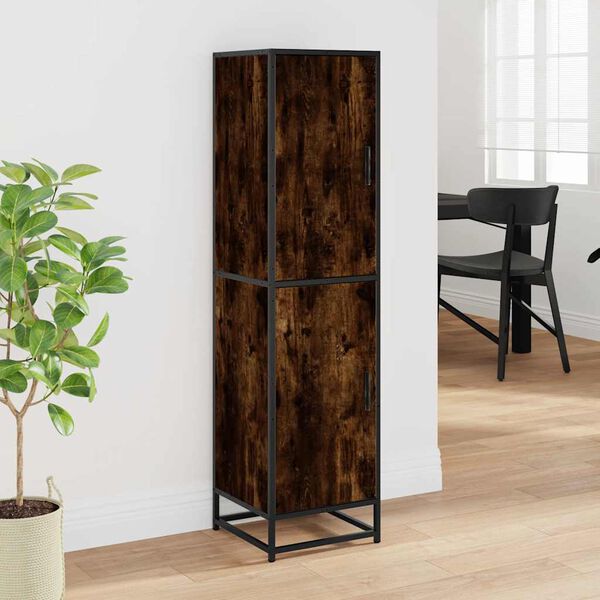 vidaXL Highboard r&oslash;kt eik 35,5x35x139 cm konstruert tre og metall
