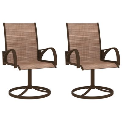 vidaXL Utendørs svingstoler 2 stk textilene og stål brun