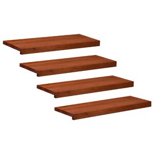 vidaXL Trappetrinn 4 stk. 80 x 30 x 2 cm Brun Massiv b&oslash;ketre