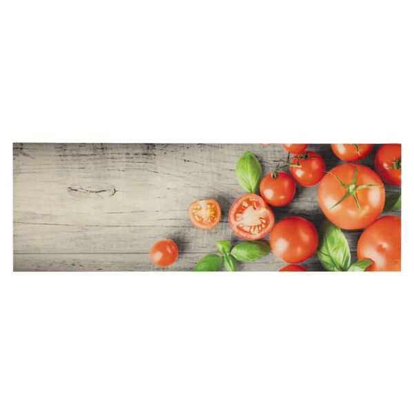 vidaXL Kj&oslash;kkenteppe vaskbar Tomatoes 60x180 cm fl&oslash;yel