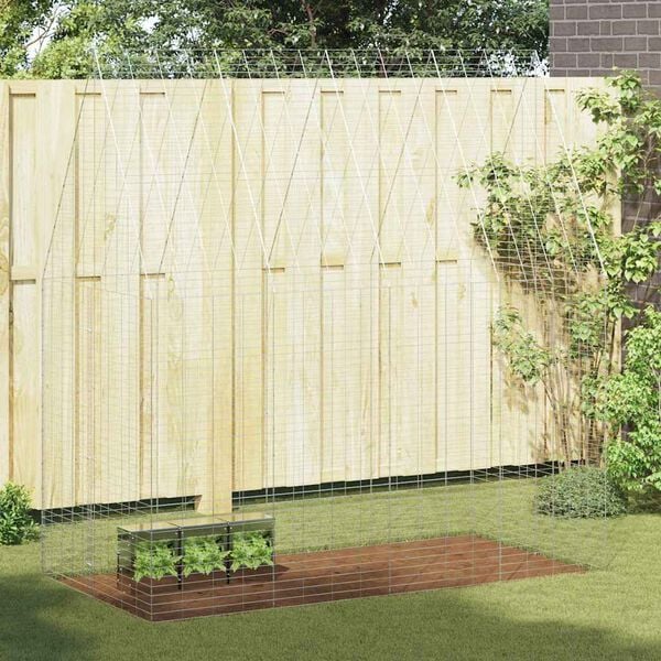 vidaXL Kaninbur s&oslash;lv 400 x 100 x 210 cm Galvanisert St&aring;l