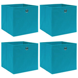 vidaXL Oppbevaringsbokser 4 stk babybl&aring; 32x32x32 cm stoff