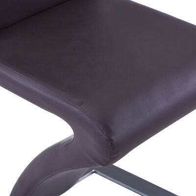 vidaXL Spisestoler med sikksakkform 2 stk brun kunstig skinn