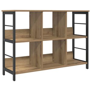 vidaXL Bokhylle 6 niv&aring;er 102 x 32 x 72,5 cm Konstruert tre Artisan Eik
