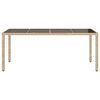 vidaXL Hagebord med glassplate beige 190x90x75 cm polyrotting