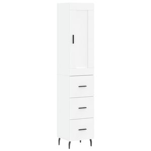 vidaXL Highboard hvit 34,5x34x180 cm konstruert tre