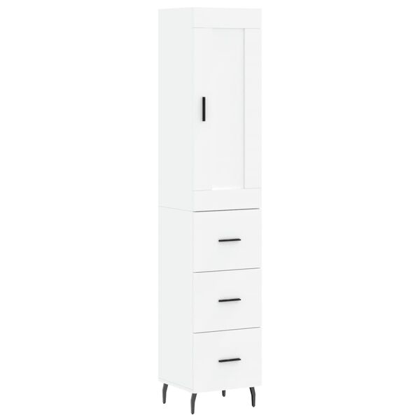 vidaXL Highboard hvit 34,5x34x180 cm konstruert tre