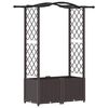 vidaXL Hevet Bed med Trellis og Tak Brun 125 x 40 x 138 cm PP