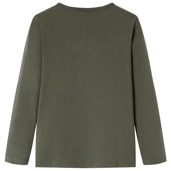 T-skjorte for barn med lange ermer kaki 92