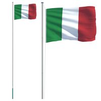 vidaXL Italiensk flagg og stang 6,23 m aluminium