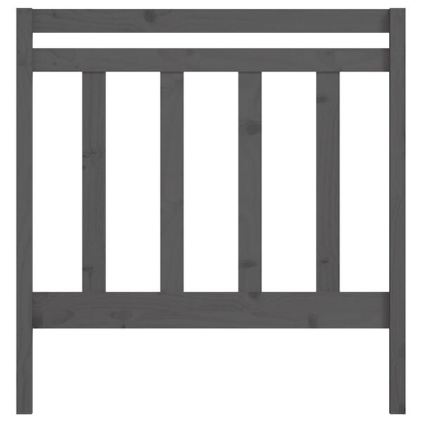 vidaXL Sengegavl gr&aring; 96x4x100 cm heltre furu