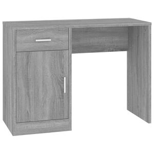 vidaXL Skrivebord skuff og skap gr&aring; sonoma 100x40x73 cm konstruert tre