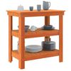 vidaXL Arbeidsbenk med hylle Vokset Brun 78,5 x 50 x 80 cm Massiv furu