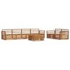 vidaXL Utend&oslash;rs sofa-sett 7 pcs Naturlig Solid akasietre