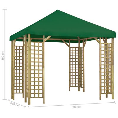 vidaXL Paviljong 3x3 m grønn