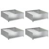 vidaXL Gjerdekant 4 pcs 100 x 100 x 35 cm St&aring;l S&oslash;lv