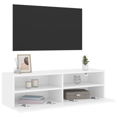 vidaXL Vegghengt TV-benk hvit 100x30x30 cm konstruert tre