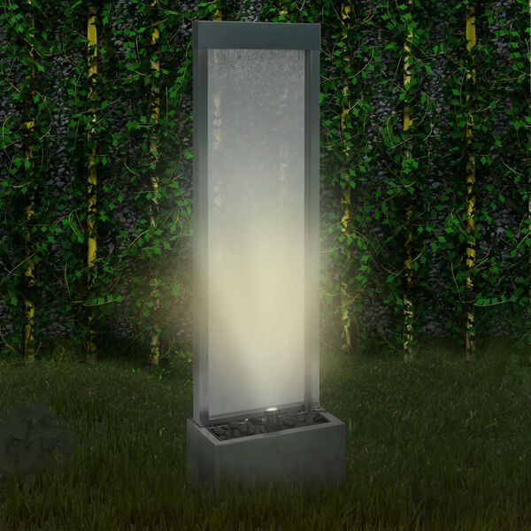 vidaXL Hagefontene s&oslash;lv 46x24x150 cm rustfritt st&aring;l