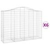vidaXL Gabionkurver buede 6 stk 200x50x140/160 cm galvanisert jern