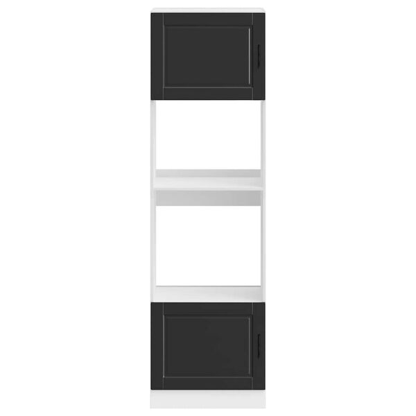 vidaXL Ovnskap 2 stk Porto svart konstruert tre