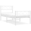 vidaXL Sengeramme i metall med hode- og fotgavl hvit 100x200 cm