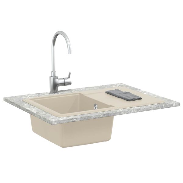 vidaXL Vask Beige 670 x 460 mm 80% kvarts og 20% harpiks