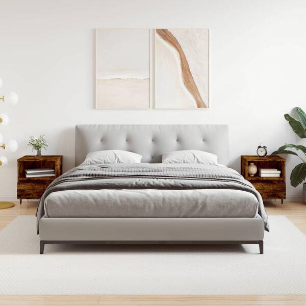 vidaXL Nattbord 2 stk røkt eik 40x35x50 cm konstruert tre