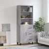 vidaXL Highboard gr&aring; sonoma 69,5x34x180 cm konstruert tre