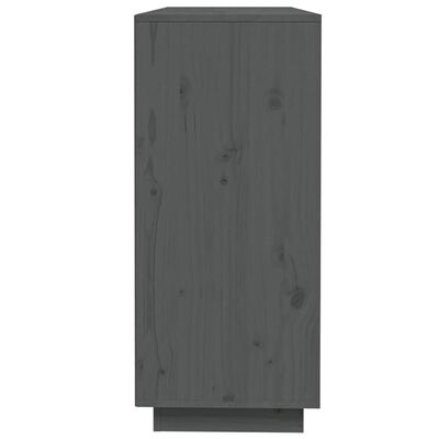 vidaXL Skjenk grå 110,5x35x80 cm heltre furu