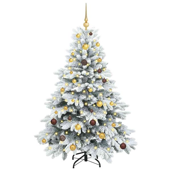 vidaXL Kunstig juletre med 150 LED med stativ Hvit 150 cm PE og PVC