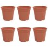 vidaXL Rund Blomsterpotte 6 pcs Klinker R&oslash;d &Oslash; 19 x 16 cm Plast