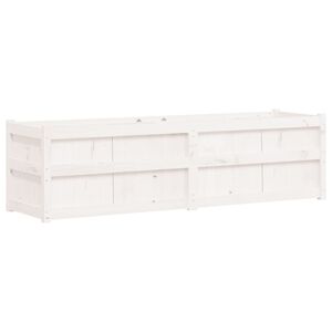 vidaXL Hageplantekasse hvit 180x50x50 cm heltre furu